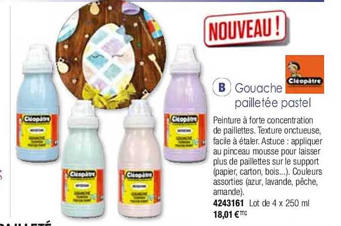 gouache pailletée pastel cléopâtre