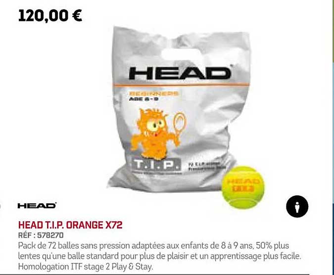 head t.i.p. orange x72 head