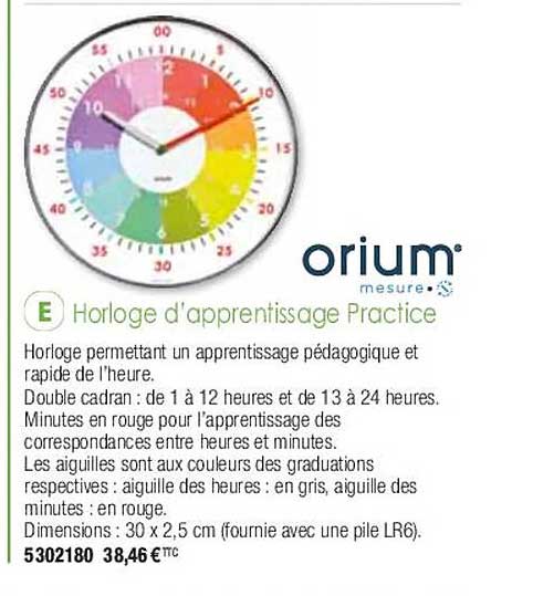 horloge d'apprentissage practice orium