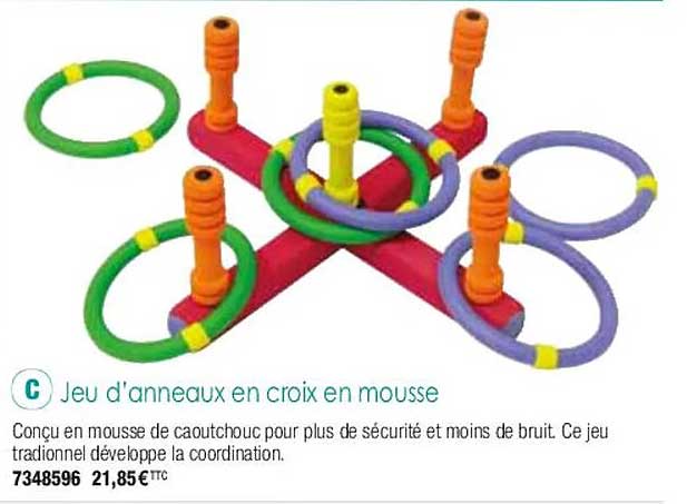 jeu d'anneaux en croix en mousse