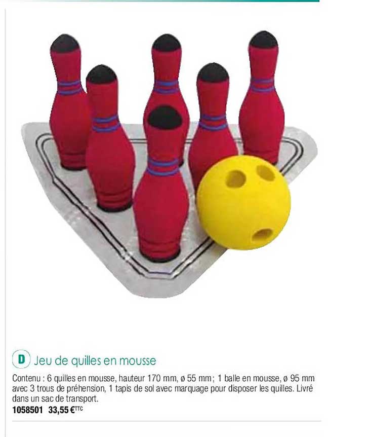 jeu de quilles en mousse
