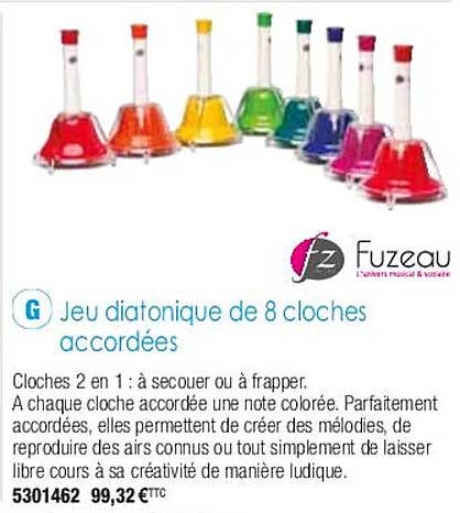 jeu diatonique de 8 cloches accordées fuzeau