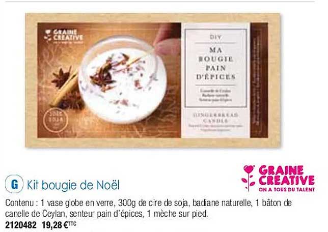 kit bougie de noël graine créative