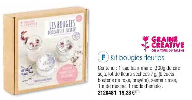 kit bougies fleuries graine créative
