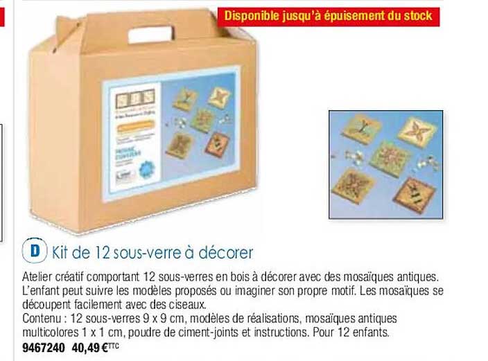 kit de 12 sous-verre à décorer