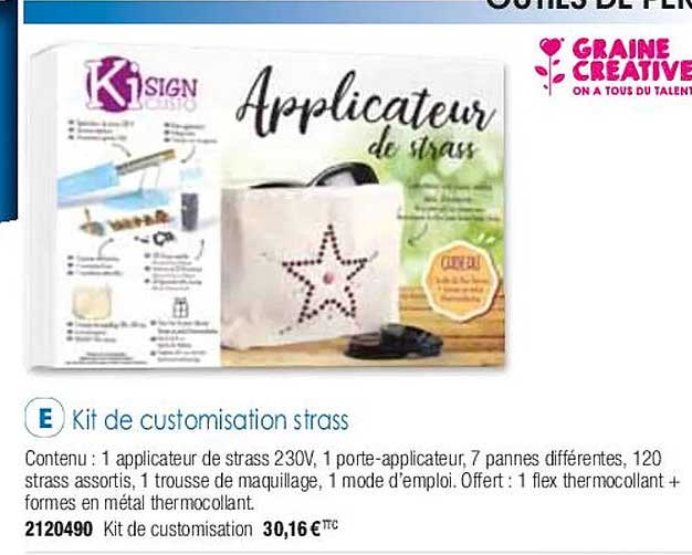 kit de customisation strass graine créative