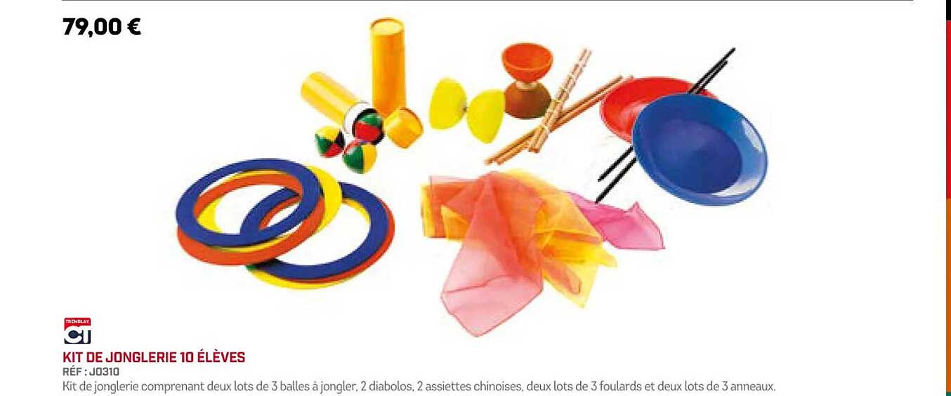 kit de jonglerie 10 élèves
