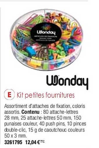 kit petites fournitures wonday