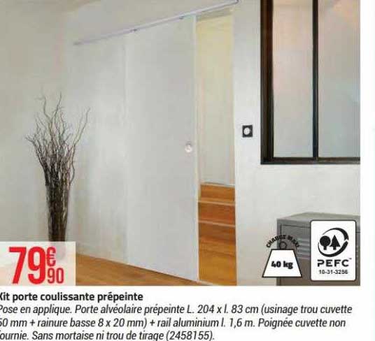 Kit Porte Coulissante Prépeinte