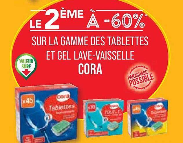 la gamme des tablettes et gel lave-vaisselle cora