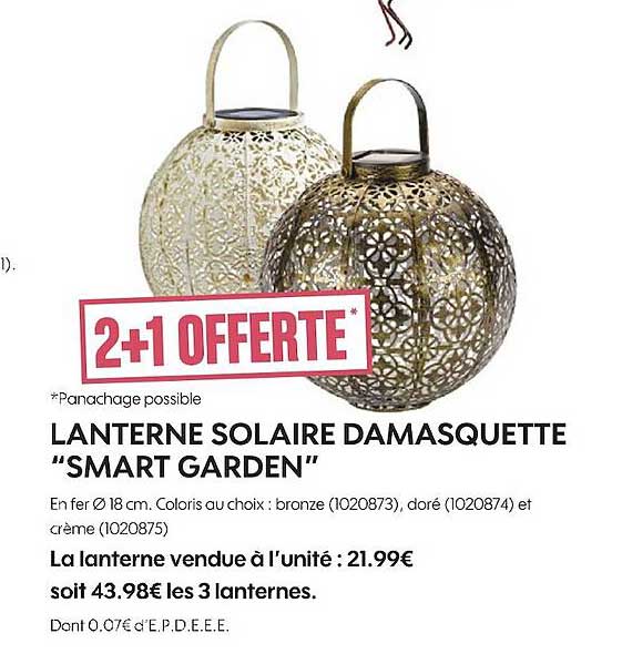 Lanterne Solaire Damasquette "smart Garden"