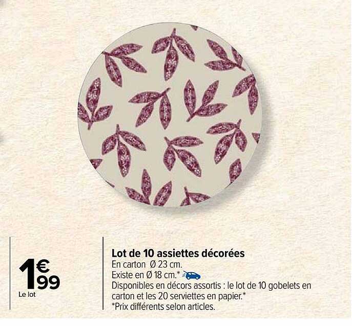 lot de 10 assiettes décorées
