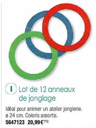 lot de 12 anneaux de jonglage