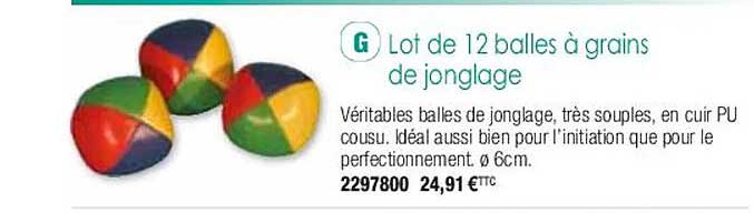 lot de 12 balles à grains de jonglage