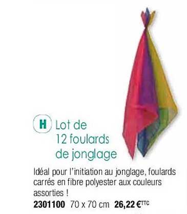 lot de 12 foulards de jonglage