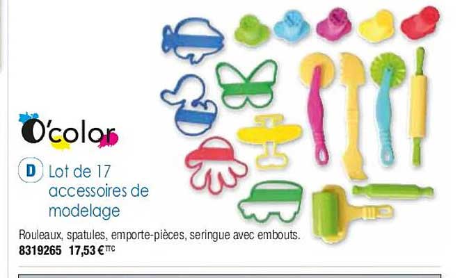 lot de 17 accessoires de modelage o'color