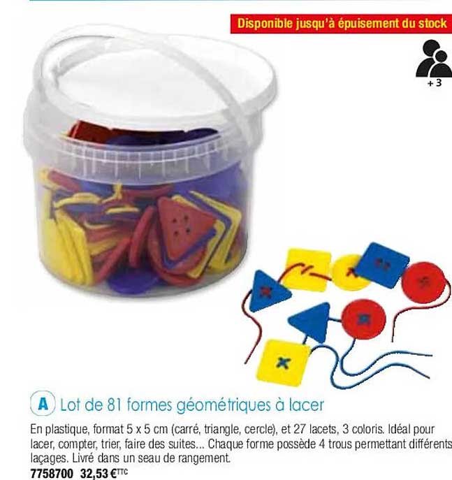 lot de 81 formes géométriques à lacer