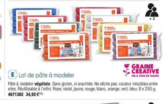 lot de pâte à modeler graine créative