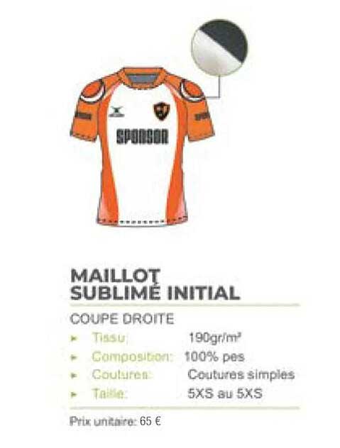 maillot sublimé initial
