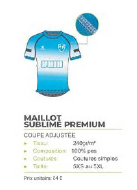 maillot sublimé premium