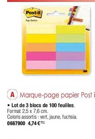 marque-page papier post-it