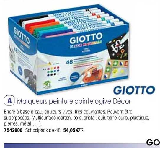 marqueurs peinture pointe ogive décor giotto