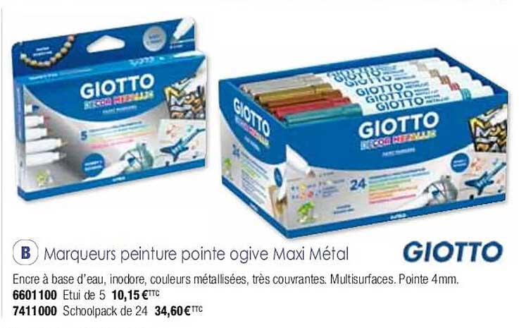 marqueurs peinture pointe ogive maxi métal giotto