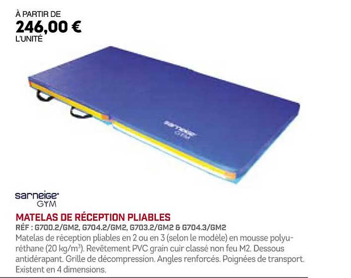 matelas de réception pliables sarneige gym