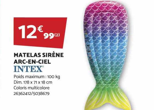 matelas sirène arc-en-ciel intex