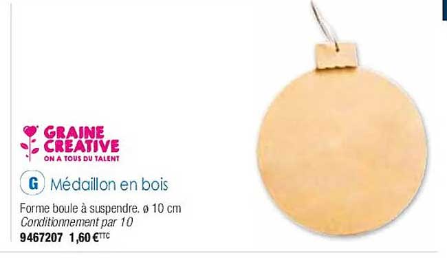 médaillon en bois graine créative