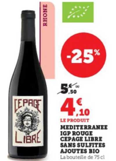 méditerranée igp rouge cépage libre sans sulfites ajoutés bio