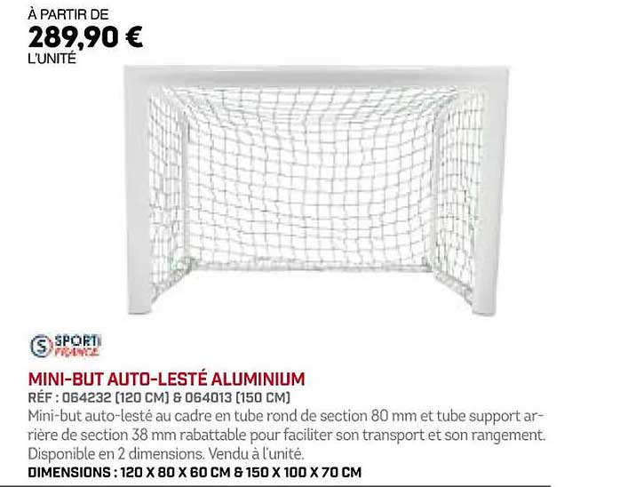 mini-but auto-lesté aluminium sporti france