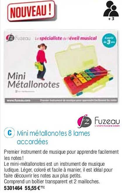 mini métallonotes 8 lames accordées fuzeau