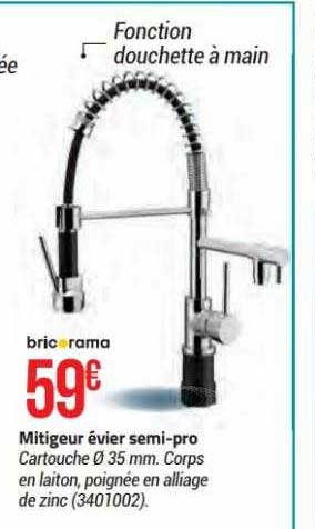 mitigeur évier semi-pro bricorama