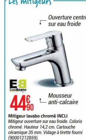 Mitigeur Lavabo Chromé Incli