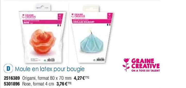 moule en latex pour bougie graine créative