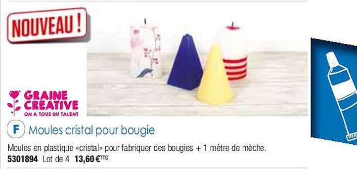 moules cristal pour bougie graine créative