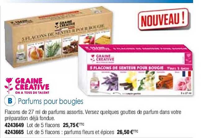 parfums pour bougies graine créative