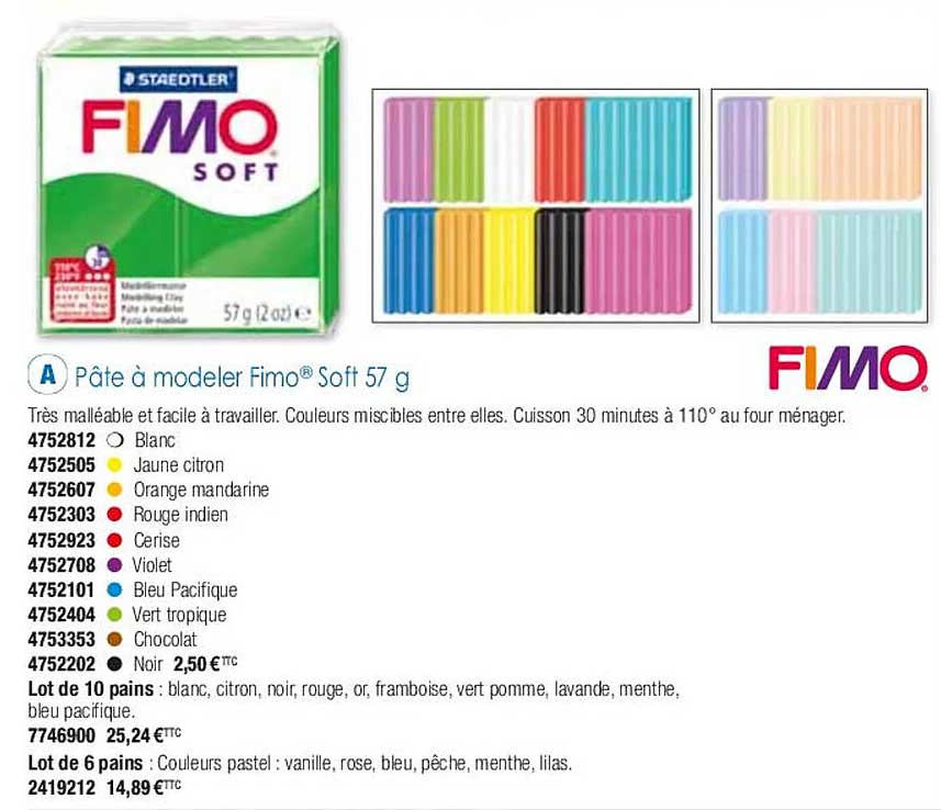 pâte à modeler fimo soft 57 g