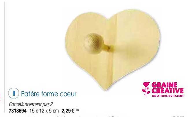 patère forme cœur graine créative