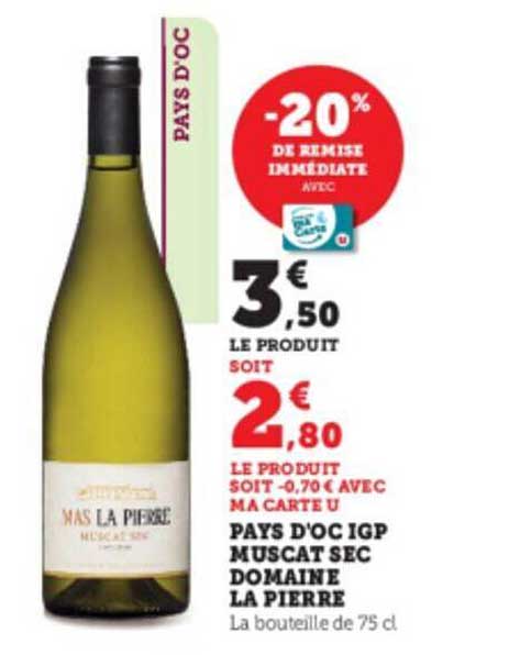 Pays D'oc Igp Muscat Sec Domaine La Pierre