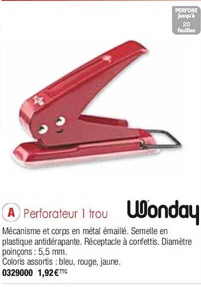 perforateur 1 trou wonday