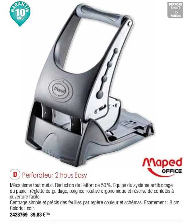perforateur 2 trous easy maped office
