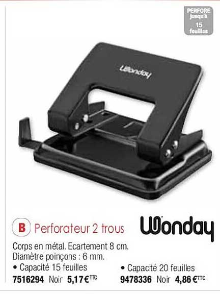 perforateur 2 trous wonday