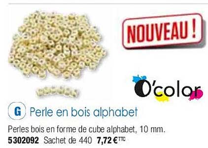 perle en bois alphabet o'color
