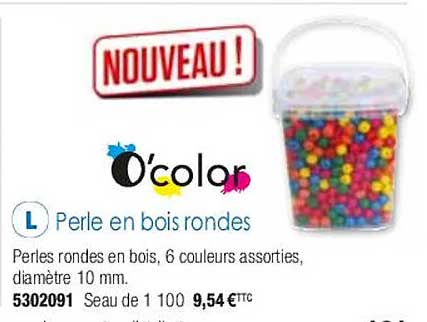perle en bois rondes o'color