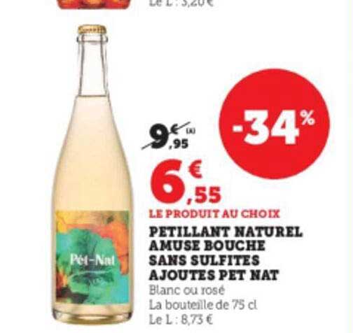 pétillant naturel amuse bouche sans sulfites ajoutés pet nat