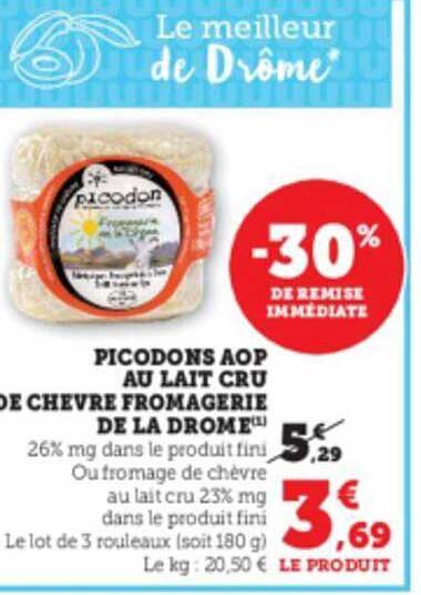 picodons aop au lait cru de chèvre fromagerie de la drome