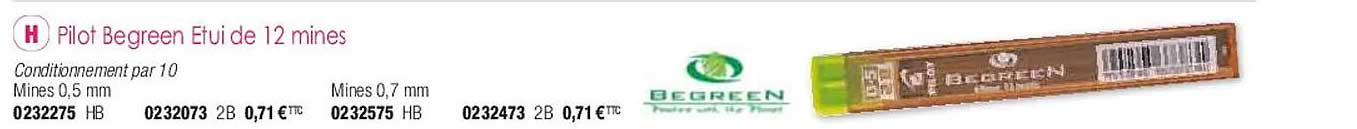 pilot begreen étui de 12 mines