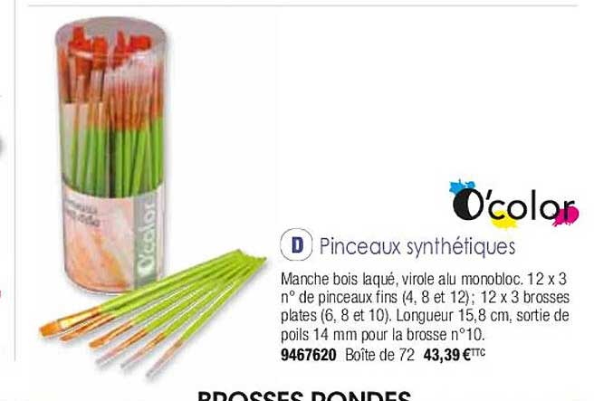 pinceaux synthétiques o'color